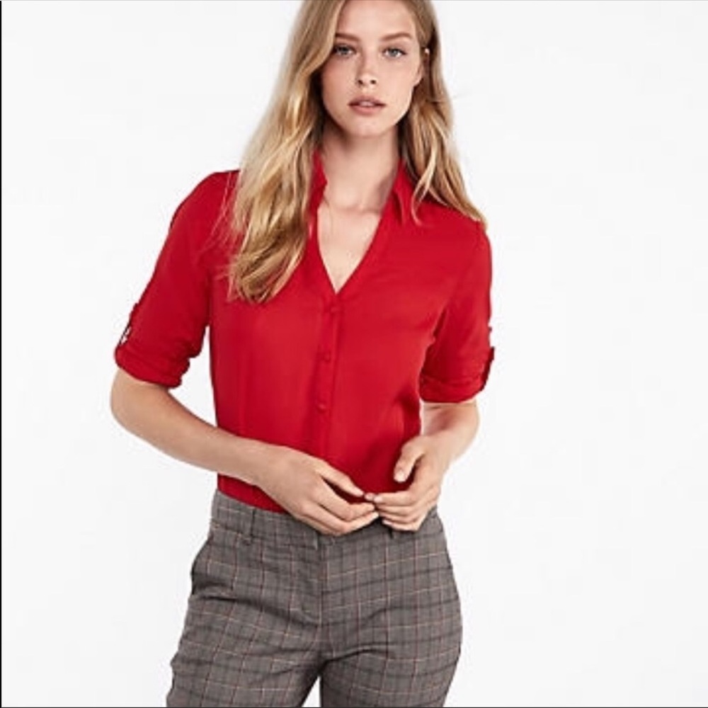 EXPRESS Red Blouse - Picture 2 of 6